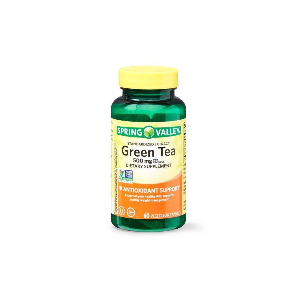 Spring Valley Green Tea Extract Vegetarian Capsules, 500 Mg, 60 Count