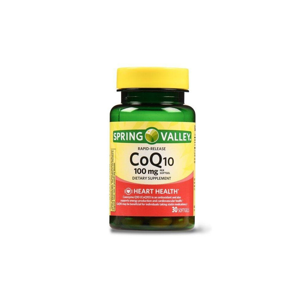 Spring Valley Coq10 Rapid Release Softgels, 100Mg, 30 Count