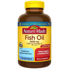 Nature Made Fish Oil 2400mg Per Serving, 134 Softgels Value Size, Fish Oil Omega 3 Supplement For Heart Health
