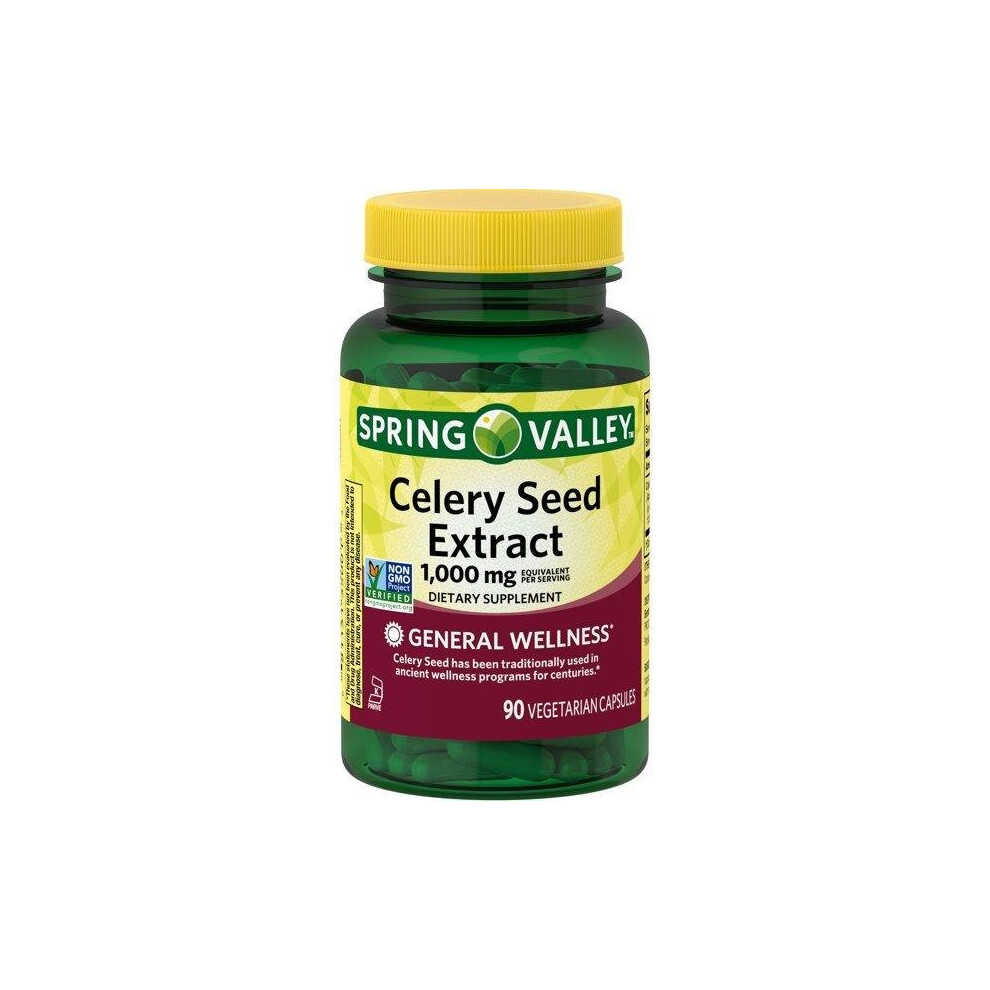 Spring Valley Celery Seed Extract, Vegetarian Capsules, 1,000 Mg, 90 Count