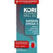 Kori, Pure Atlantic Krill Oil, Multi-Benefit Omega-3, 600 mg, 60 Softgels