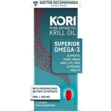 Kori, Pure Antarctic Krill Oil, Multi-Benefit Omega-3, 400 mg, 90 Softgels