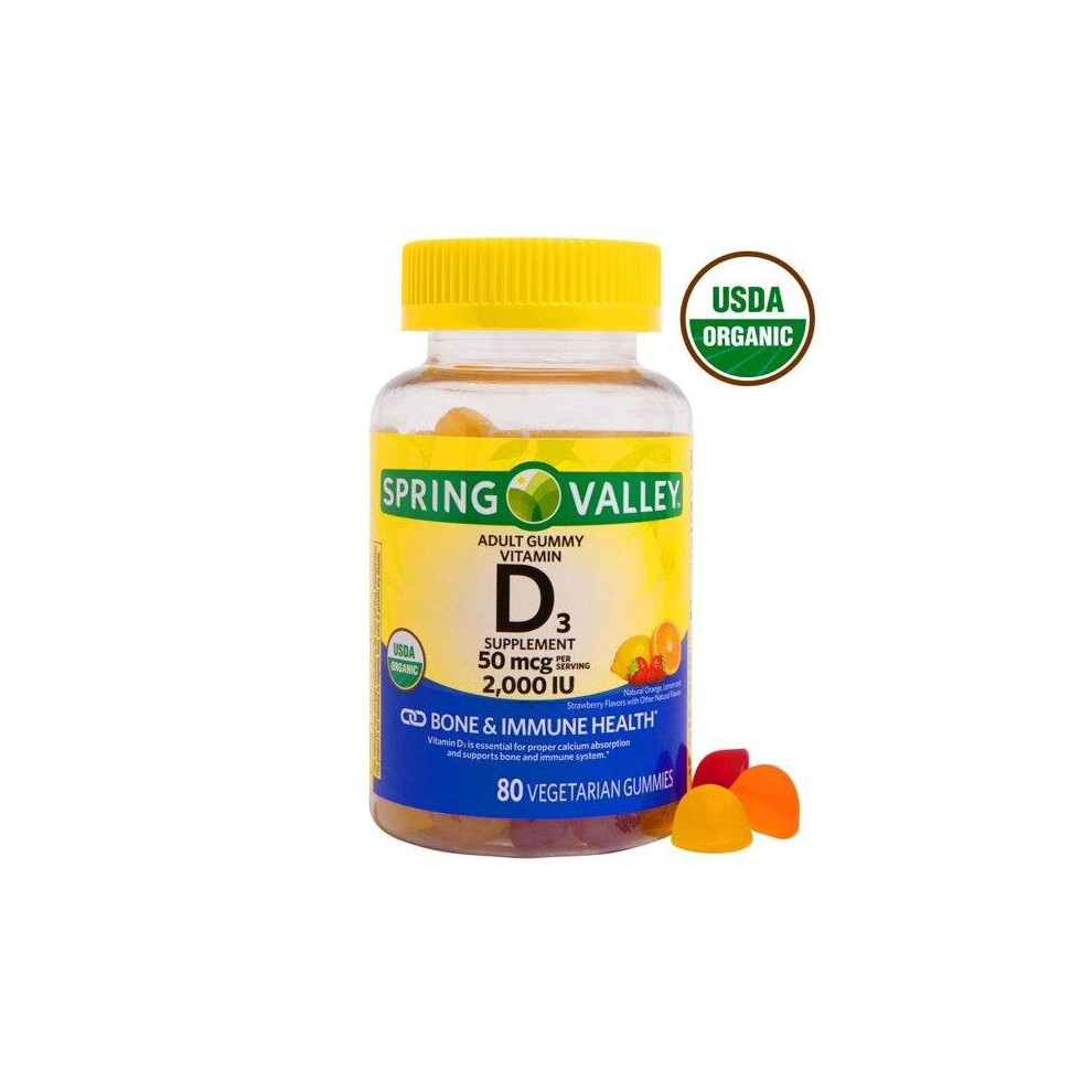 Spring Valley Vegetarian Vitamin D3 Gummies, 2000 Iu, 80 Ct
