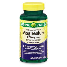 Spring Valley Magnesium Vegetarian Capsules, 200mg, 60 Count