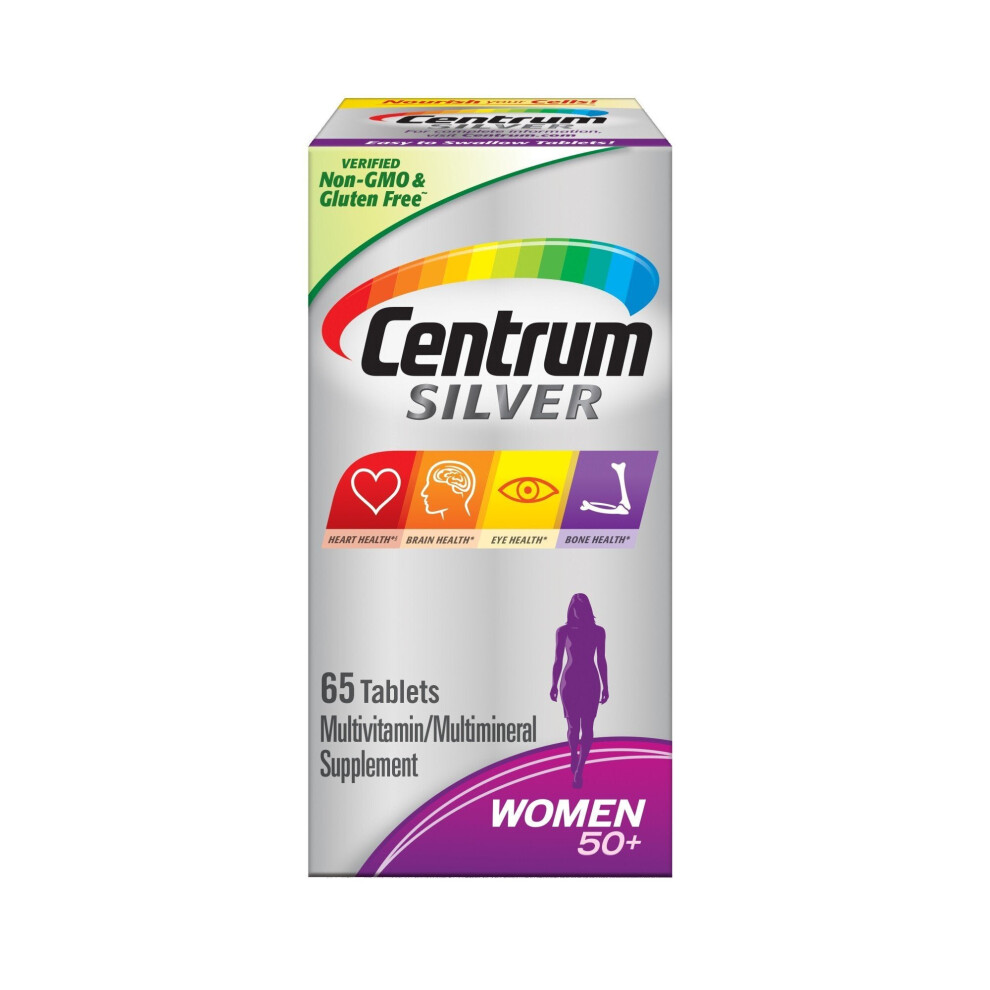 Centrum Multivitamins For Women Over 50, Multivitamin/Multimineral Supplement With Vitamin D3, B Vitamins, Calcium And Antioxidants - 65 Count Silver