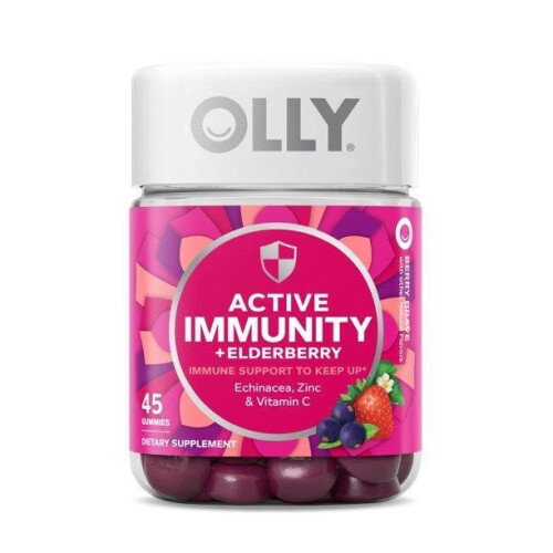 OLLY, Active Immunity + Elderberry, Berry Brave, 45 Gummies