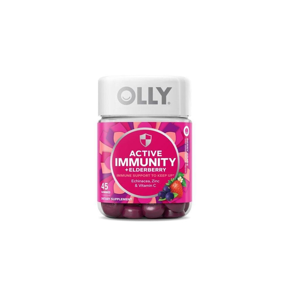Olly Immunity Gummy, Immune Support, Elderberry, Zinc, Vitamin C, 45 Ct