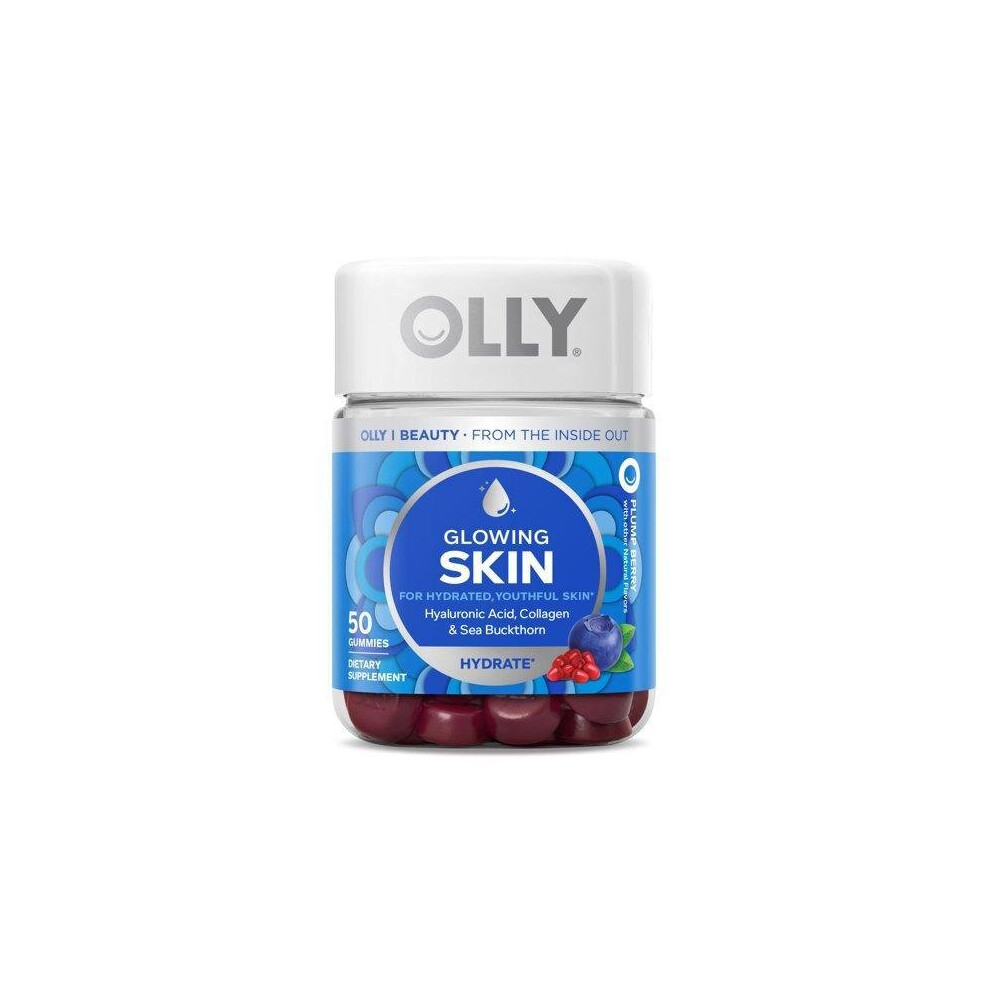 OLLY Glowing Skin Vitamin Gummy, Hyaluronic Acid, Plump Berry, 50 Ct