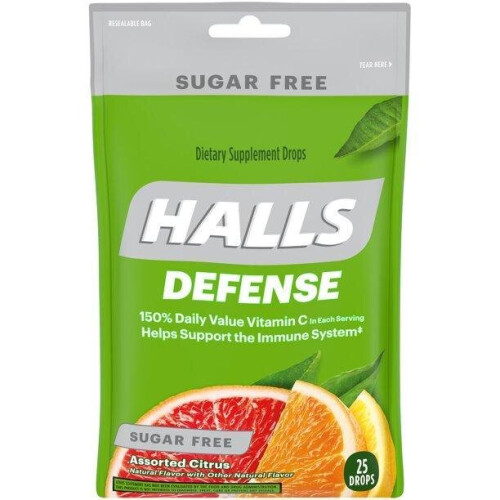 Halls HALLS Defense Assorted Citrus Sugar Free Vitamin C Drops, 25 Drops
