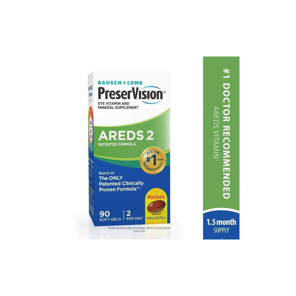 PreserVision AREDS 2 Formula Vitamin & Mineral Supplement 90 Ct Soft Gels (MiniGels)