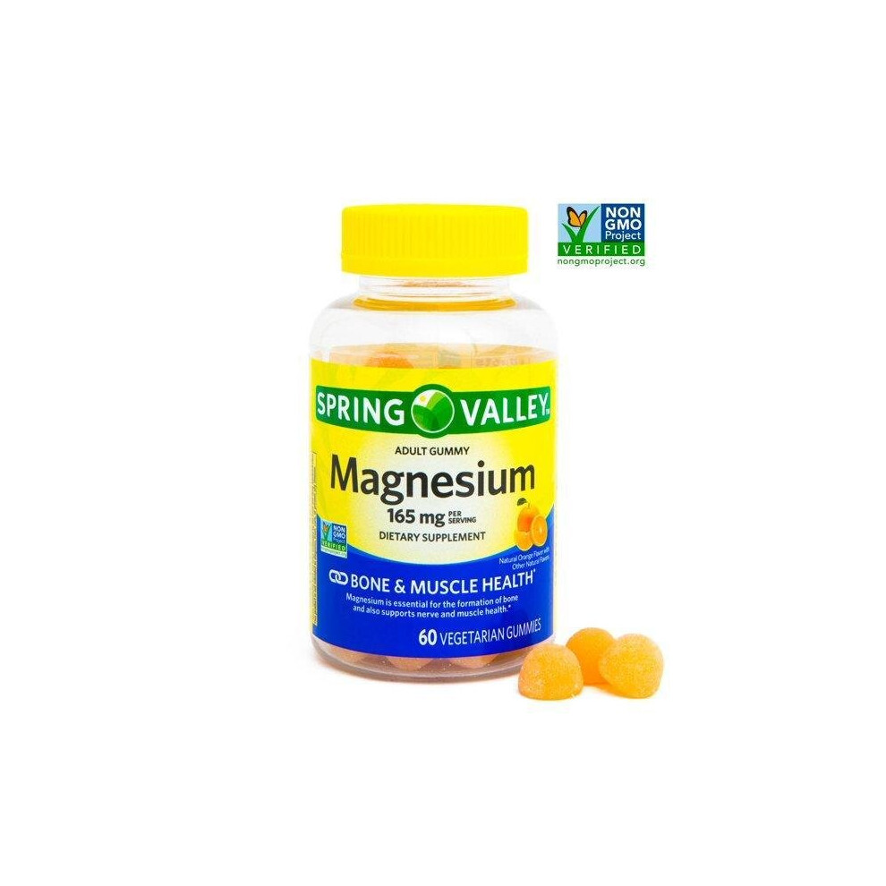 Spring Valley Magnesium Vegetarian Gummies, 165 Mg, 60 Count