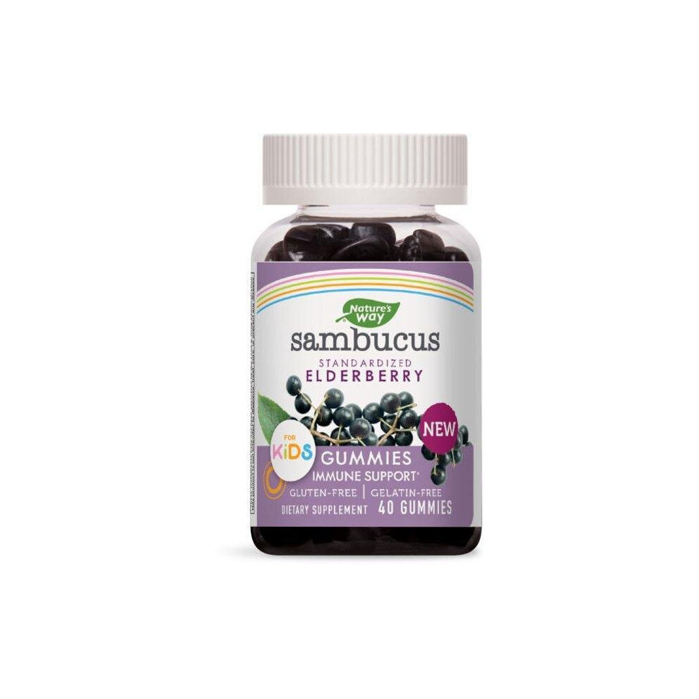 Nature's Way Sambucus Sambucus Standardized Elderberry Gummies For Kids, Immune Support Supplement, 40 Count