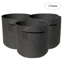 (3, Black - 3 Gallon/11.4 Litre) Youngshion Heavy Duty 300G Non-woven Grow Bag