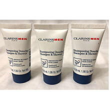 3 x Clarins Men Shampoo & Shower Hair & Body Invigorating 30ml (90ml)