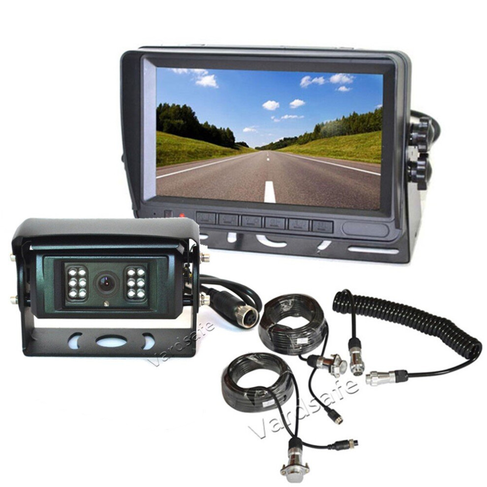 Motorized Shutter Reverse Camera With Trailer Tow Quick Connect 7 Inch Monitor For Truck Bus Rv Trailer Caravan 764481232373