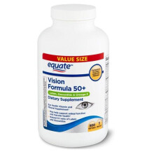 Equate Vision Formula 50+ 300-Count Value Size with Lutein, Zeaxanthin & Omega-3 for Macular Health (5:1 Ratio) - Gluten & Lactose Free