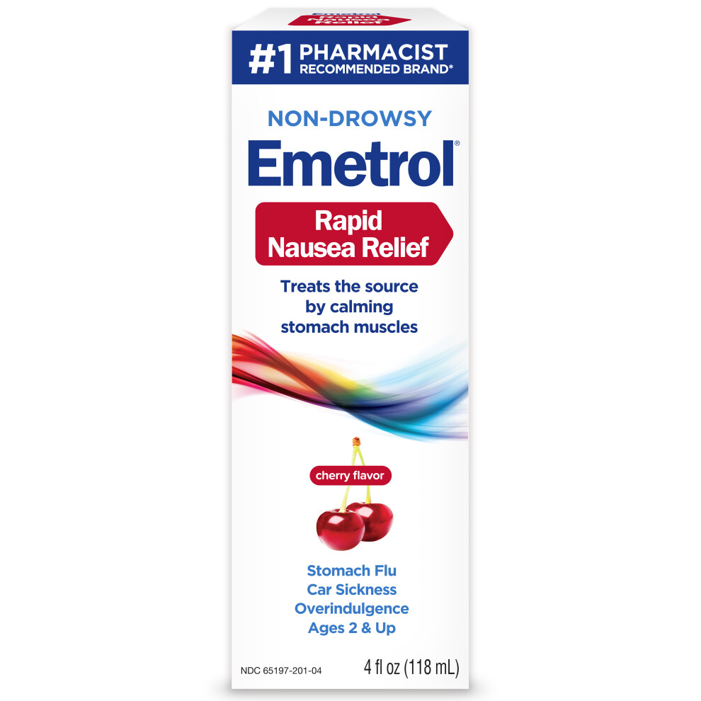 Emetrol Nausea And Upset Stomach Relief Liquid Medication, Cherry, 4 Oz