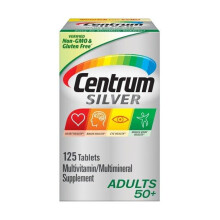 Centrum Silver 50+ Multivitamin (125 ct) - Supports Heart, Brain, Eyes, Immunity; Vitamin D3, B Vitamins, Calcium; Non-GMO, Gluten-Free