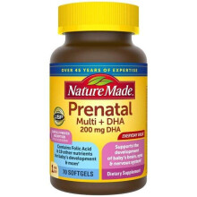 Nature Made Prenatal Multi + DHA, 70 Softgels, Prenatal Vitamins & Minerals, Clinically Proven Absorption of Folic Acid and Iron
