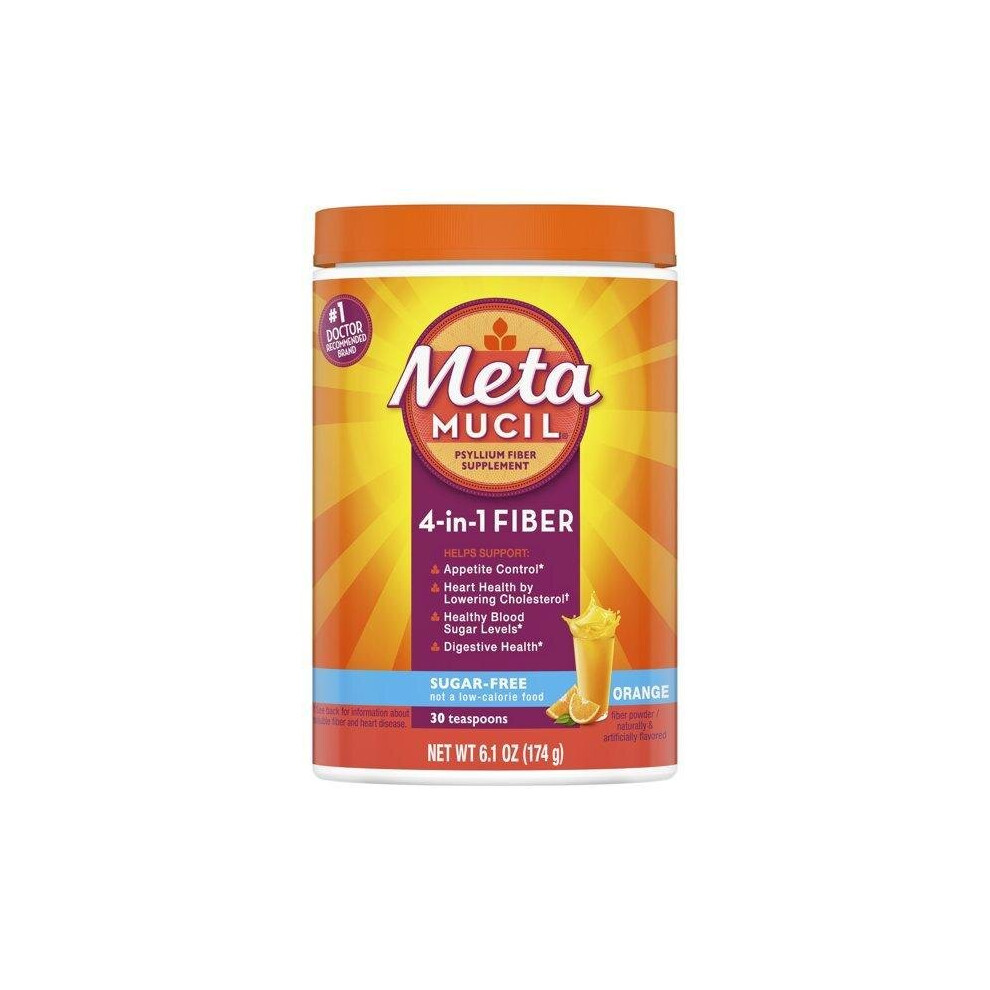 Photos - Vitamins & Minerals Metamucil Psyllium Sugar-Free Fiber Supplement Powder, Orange, 30 Tsp
