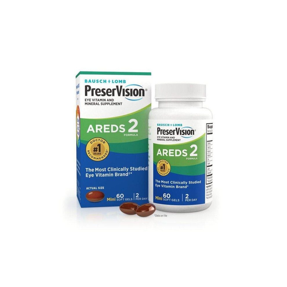 PreserVision AREDS 2 Formula + Multivitamin, Eye Vitamin And Mineral Supplement With Lutein & Zeaxanthin, 60 Soft Gels