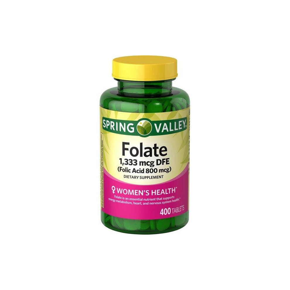 Spring Valley Folic Acid Tablets, 800 mcg, 400 Count