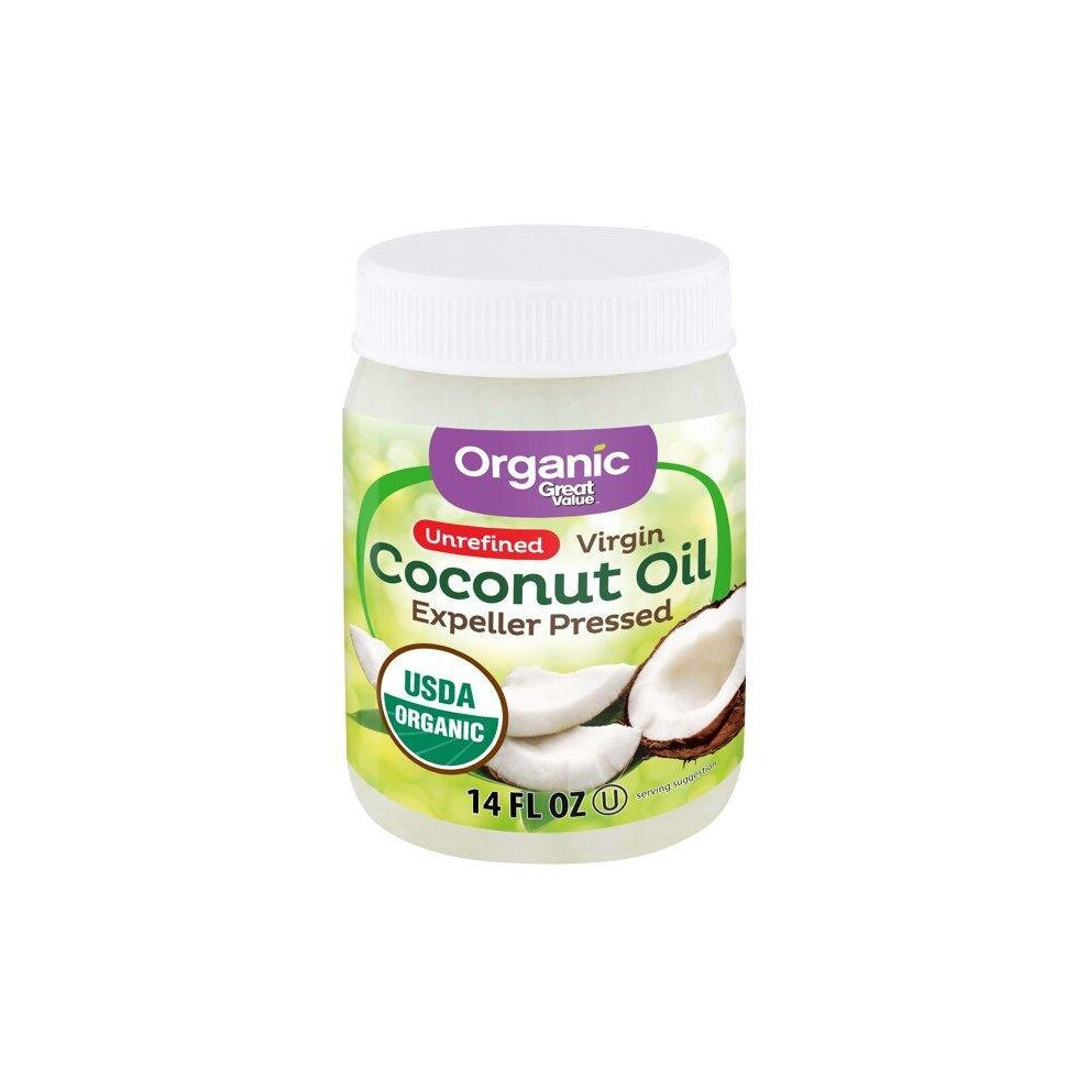 Great Value Organic Unrefined Virgin Coconut Oil, 14 Fl Oz