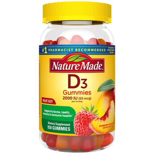 Nature Made Nature Made Vitamin D3 2000 IU (50 mcg) Gummies, 150 Count, Value Size