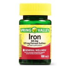 Spring Valley Iron Tablets, 65 mg, 100 Count