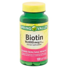 Spring Valley Biotin Softgels, 10,000 mcg, 120 count