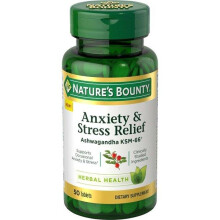 Nature's Bounty, Angst & Stressløsning, Ashwagandha KSM-66, 50 Tabletter