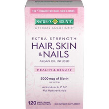 Nature's Bounty Optimal Solutions Hair Skin & Nails Extra Strength, 120 Softgels, Multivitamin Supplement, with Antioxidants C & E