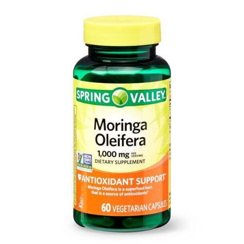 Spring Valley Moringa Oleifera Vegetarian Capsules, 1,000 mg, 60 Count