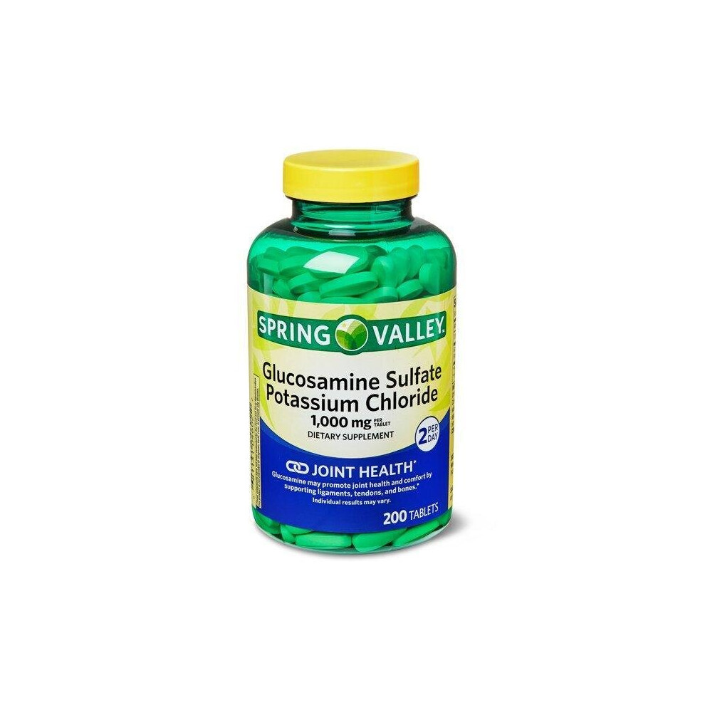 Spring Valley Glucosamine Sulfate Potassium Chloride Tablets, 1000Mg, 200 Count