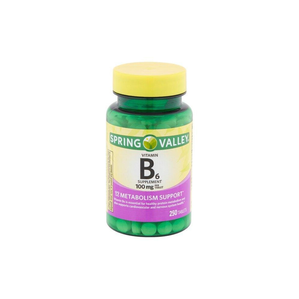 Spring Valley Vitamin B6 Tablets, 100 Mg, 250 Count