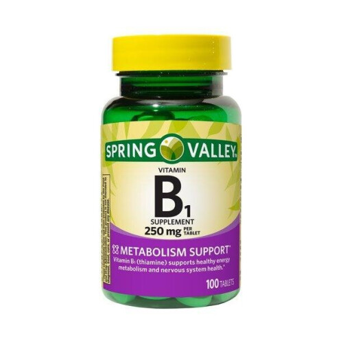 Spring valley vitamin b1 tablets, 250mg, 100Ct