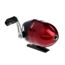 (Red) Closed Bow Fishing Reel Spincast Reels With Trigger Spinning Reel No Bearing With Fishing Line