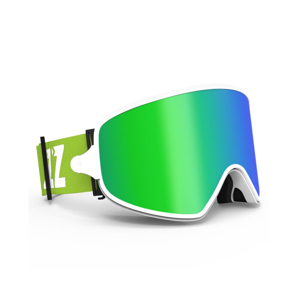 (Green lens) Ski 2in1 with Magnetic Lens for Night Anti-Fog UV400 Snowboard Men Women Glasses