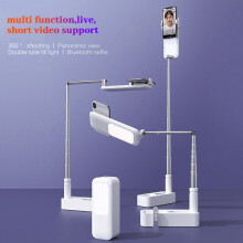 Portable Phone Holder Stand w/ Wireless Dimmable LED Selfie Fill Light