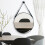 Living And Home (60cm) Modern Round Hanging Mirror with Adjustable Leather Strap 3
