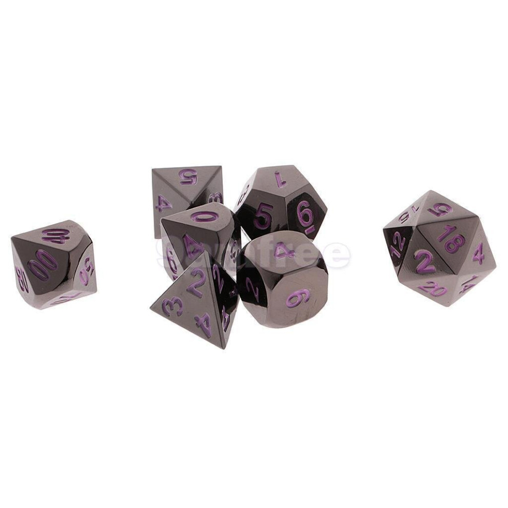 () 7 Pcs Zinc Alloy Multisided Dice Set Role Playing Games DiceS Gadget With Bag