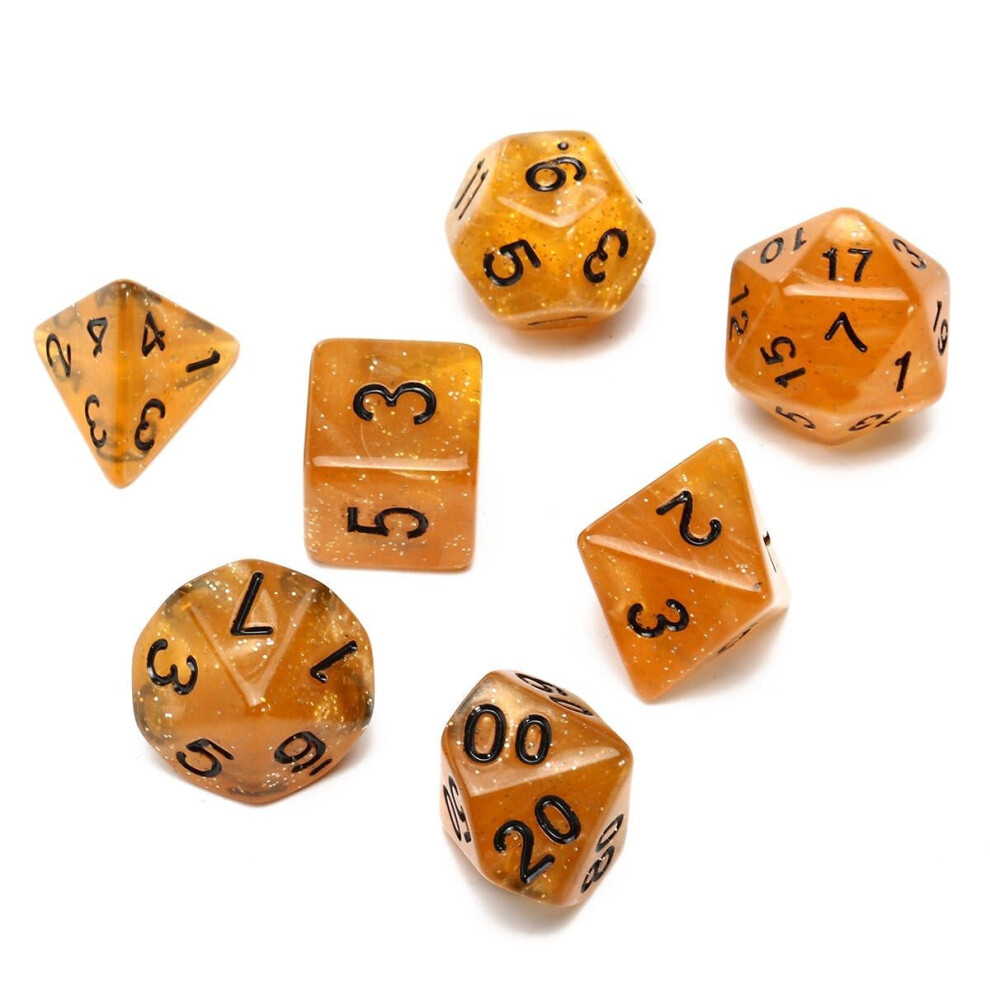 7 Piece Polyhedral Dice Set Multisided With Bag RPG Role Playing Games Dices Gadget