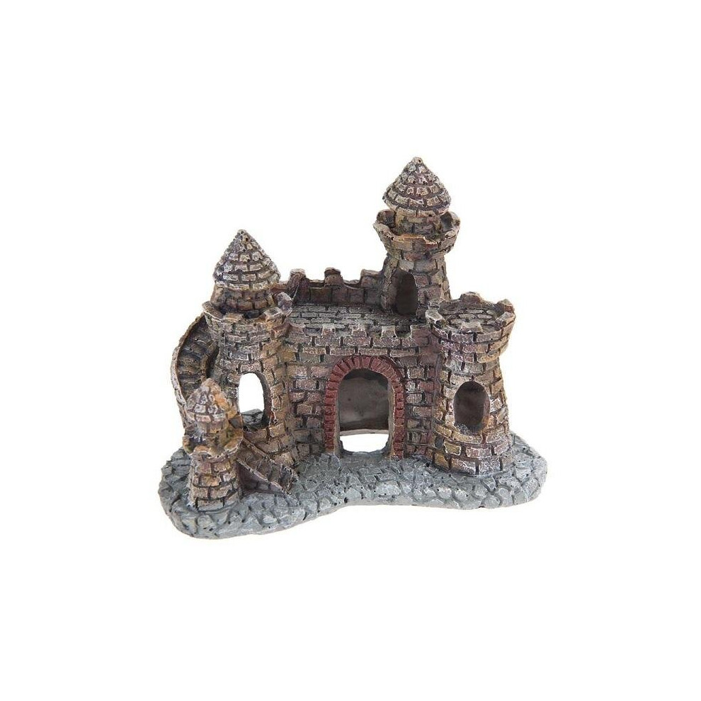 Aquarium Decoration Wizard's Castle Fish Tank Shelter House Hand Painted Realistic Castle