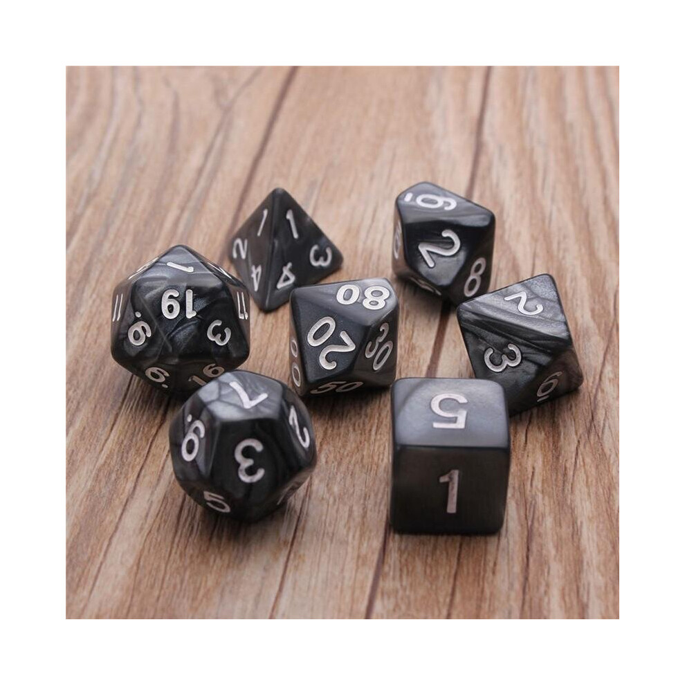 () 7pcs Multi-sided Polyhedral Digital Acrylic Dice Set