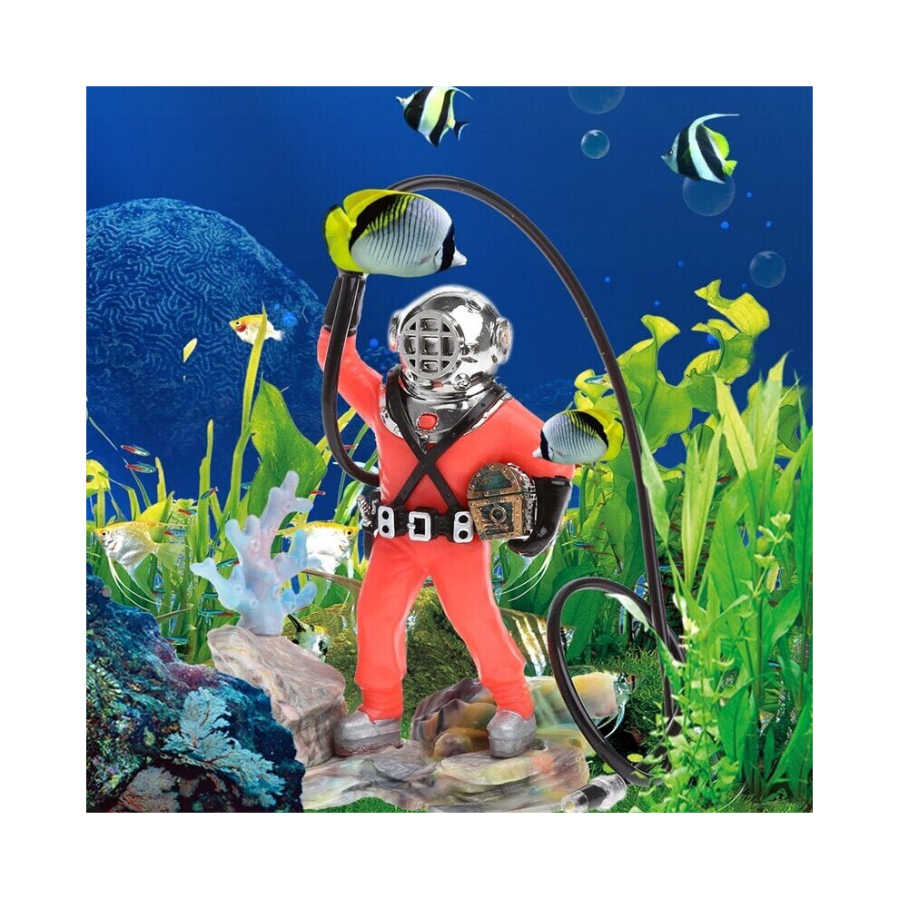 Aquarium Decor Hunter Treasure Figure Action Fish Tank Ornament Aquarium Realistic Design