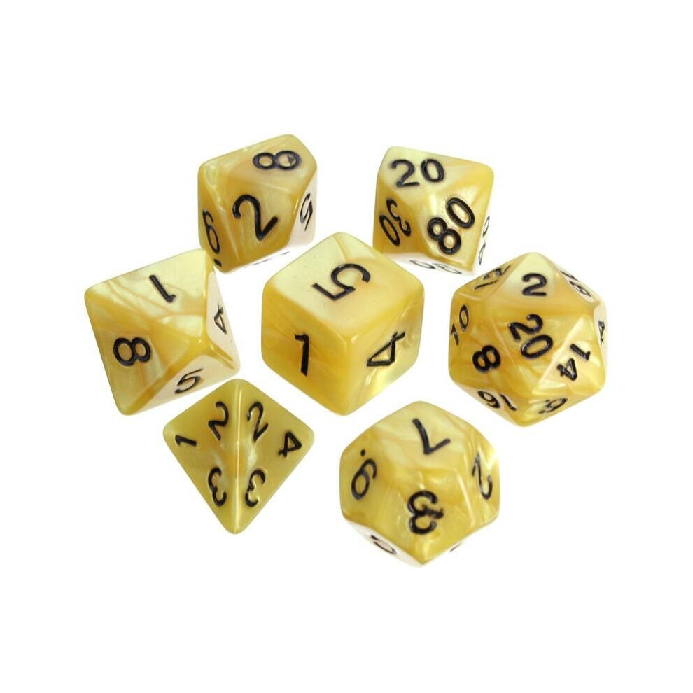 () 7pcs Multi-sided Polyhedral Digital Acrylic Dice Set