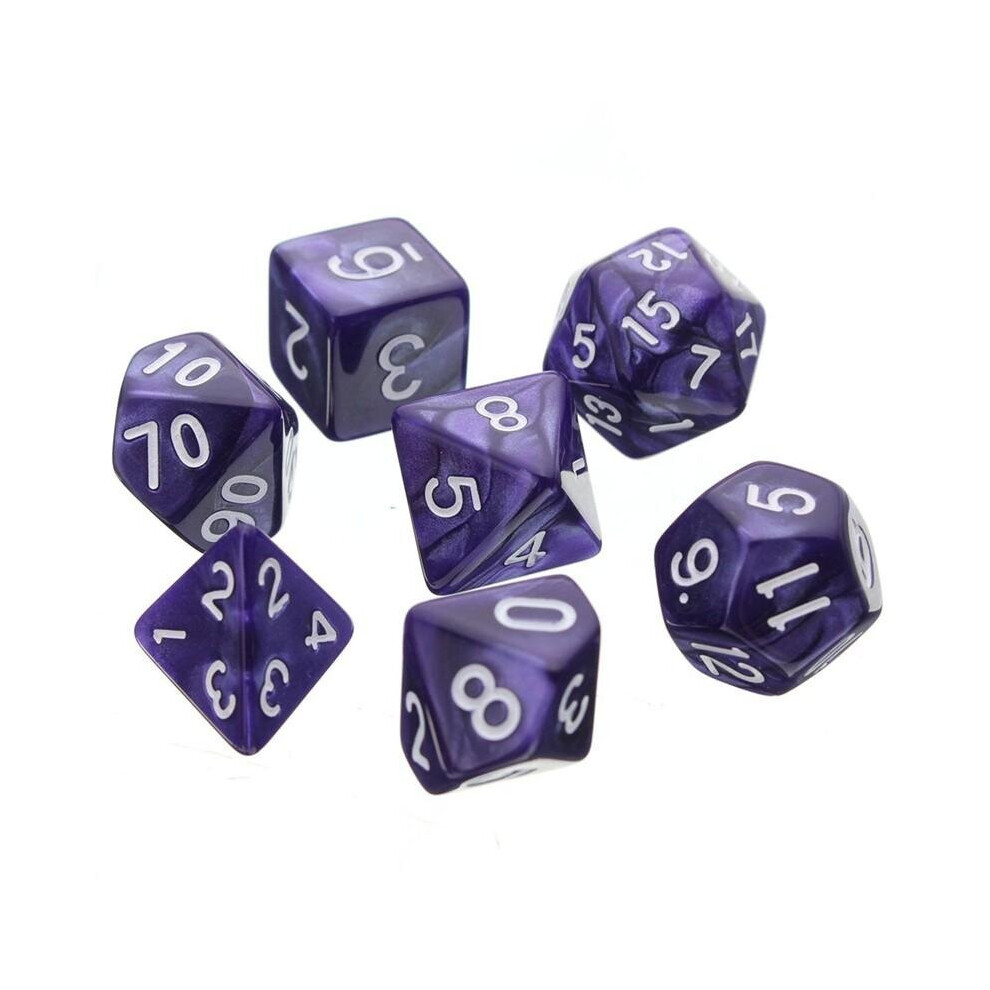 () 7pcs Multi-sided Polyhedral Digital Acrylic Dice Set