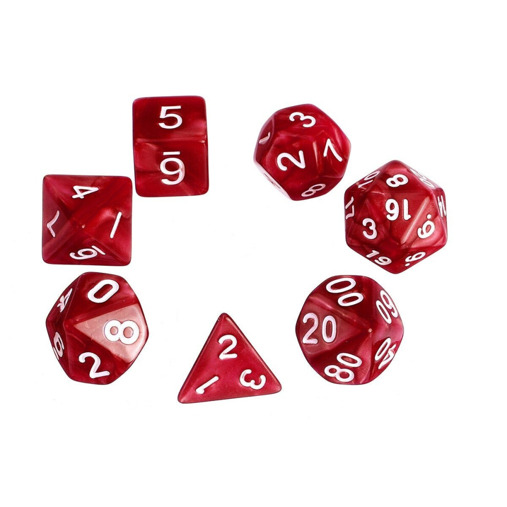 () 7Pcs Multisided Dice Holder Polyhedral Dices PU Leather Folding Rectangle Tray for RPG