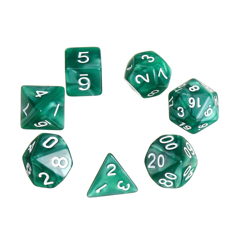 () 7Pcs Multisided Dice Holder Polyhedral Dices PU Leather Folding Rectangle Tray for RPG