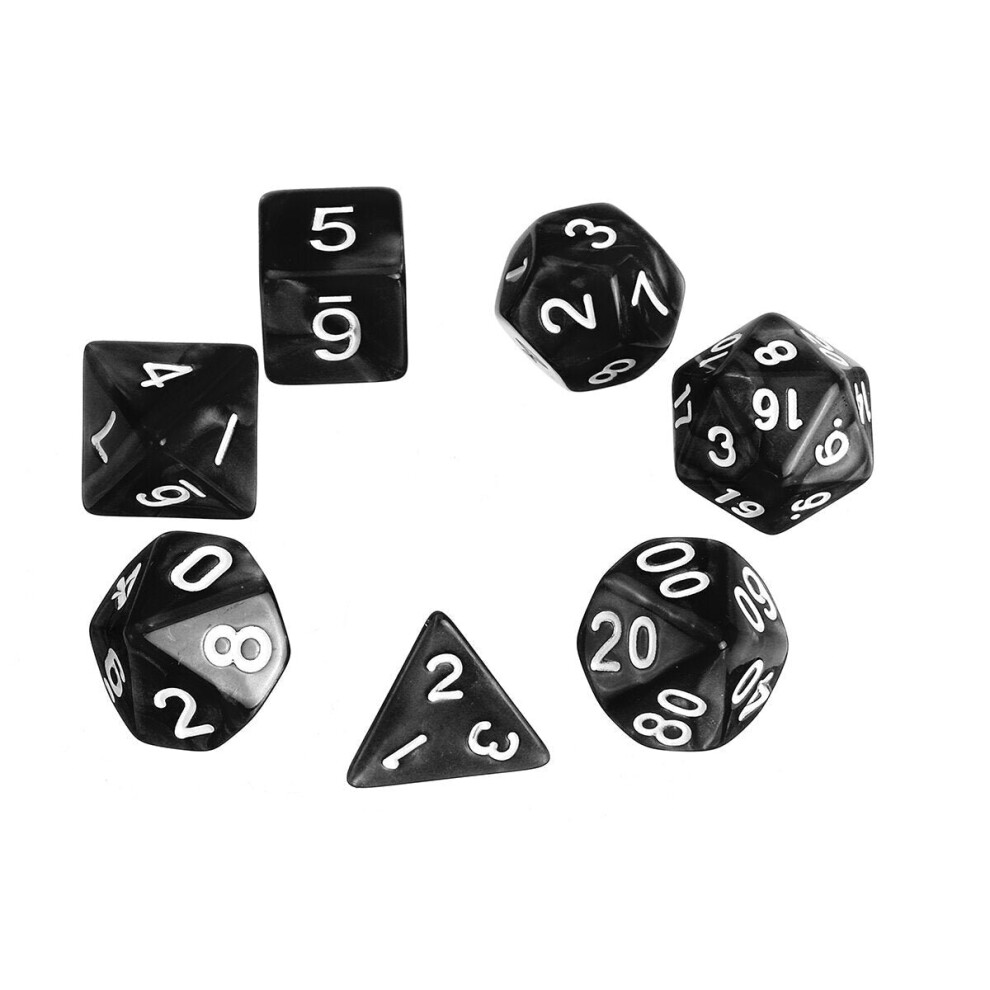 () 7Pcs Multisided Dice Holder Polyhedral Dices PU Leather Folding Rectangle Tray for RPG